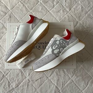 Alexander McQueen leather satin sneakers trainers